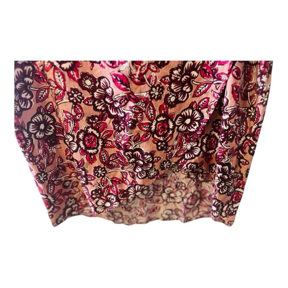 Faherty Women’s Pacifica Linen Blend Wrap Skirt Size Small Floral Rose Dessert - Picture 6 of 11